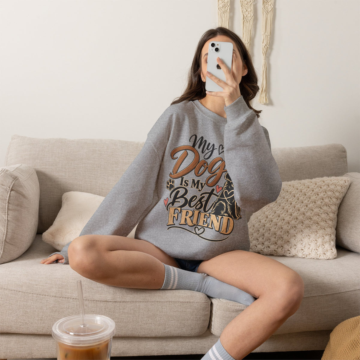 My Dog Is My Best Friend Sweatshirt | Dog Lover Crewneck