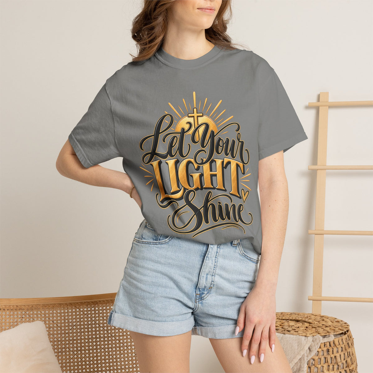 Let Your Light Shine T-Shirt | Inspirational Christian Typography