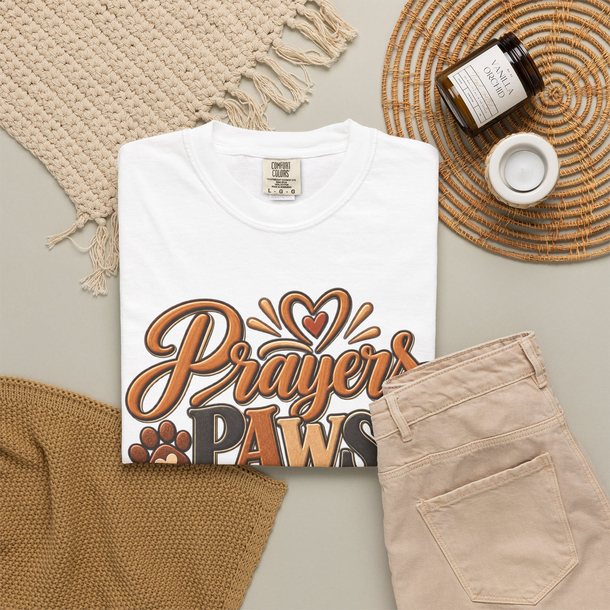 Prayers Paws and Peace T-shirt | Pet Faith Typography Tee