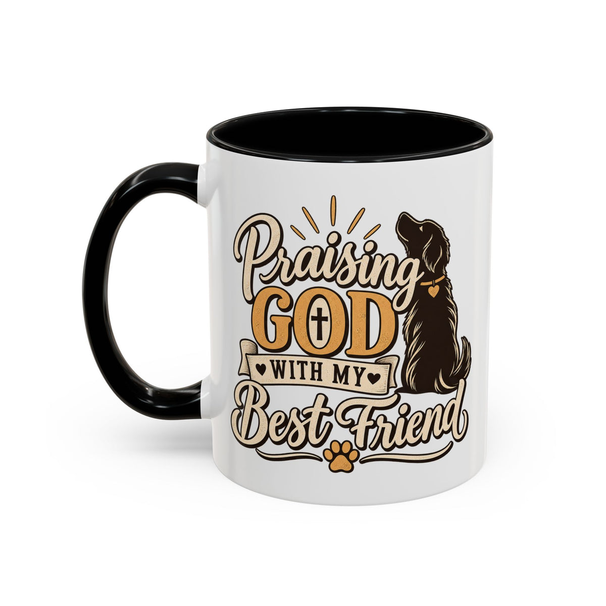 Praising God With My Best Friend Mug | Christian Dog Pet Coffee Mug