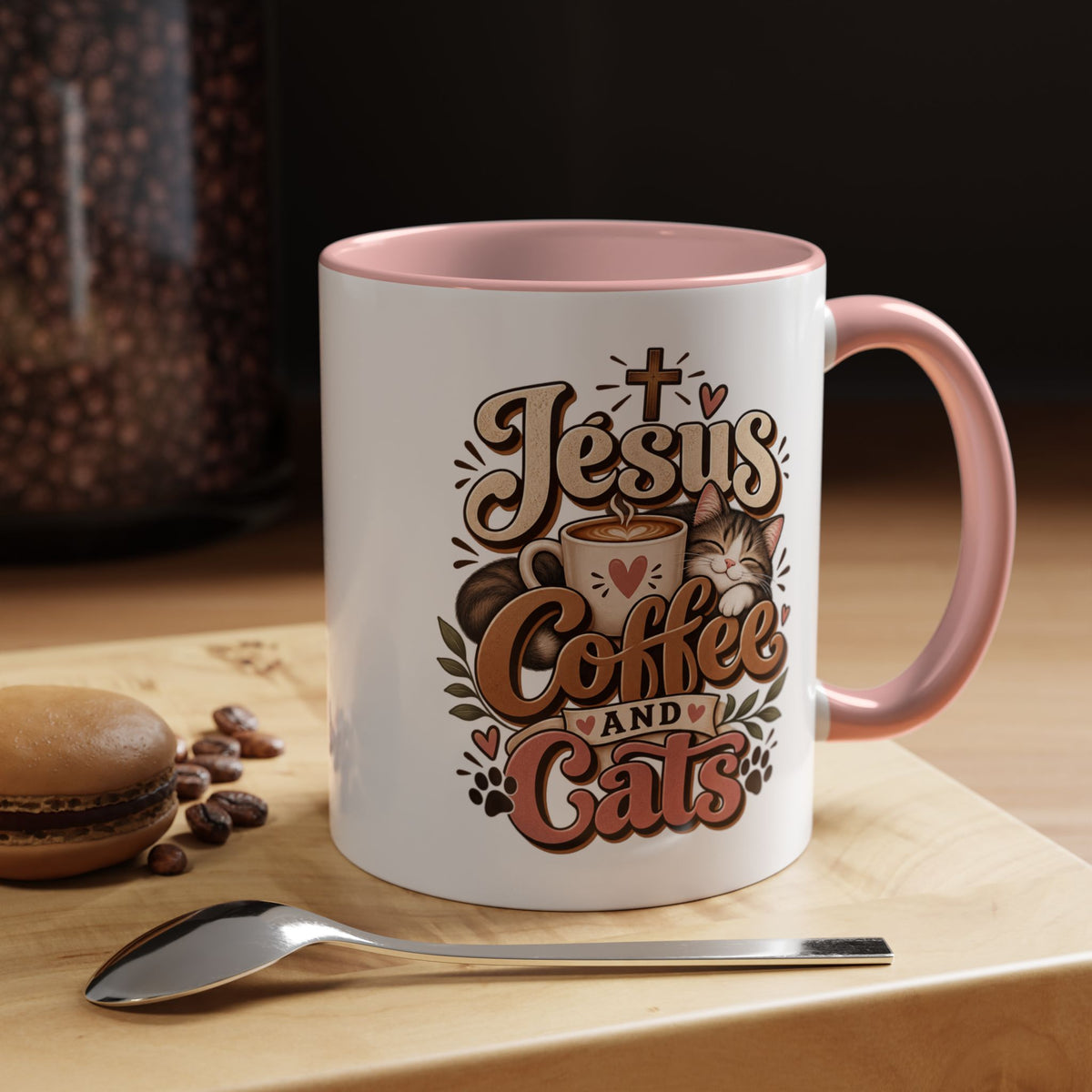 Jesus Coffee and Cats Mug | Accent Coffee Mug 11oz 15oz