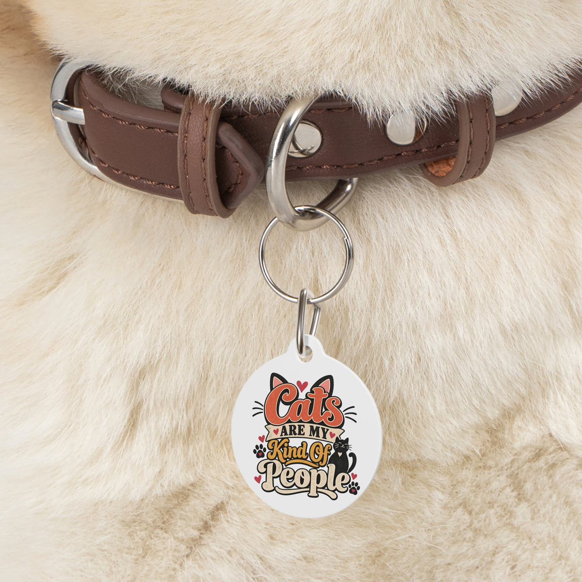 Cats Are My Kind Of People Pet Tag | Cat Lover ID Tag