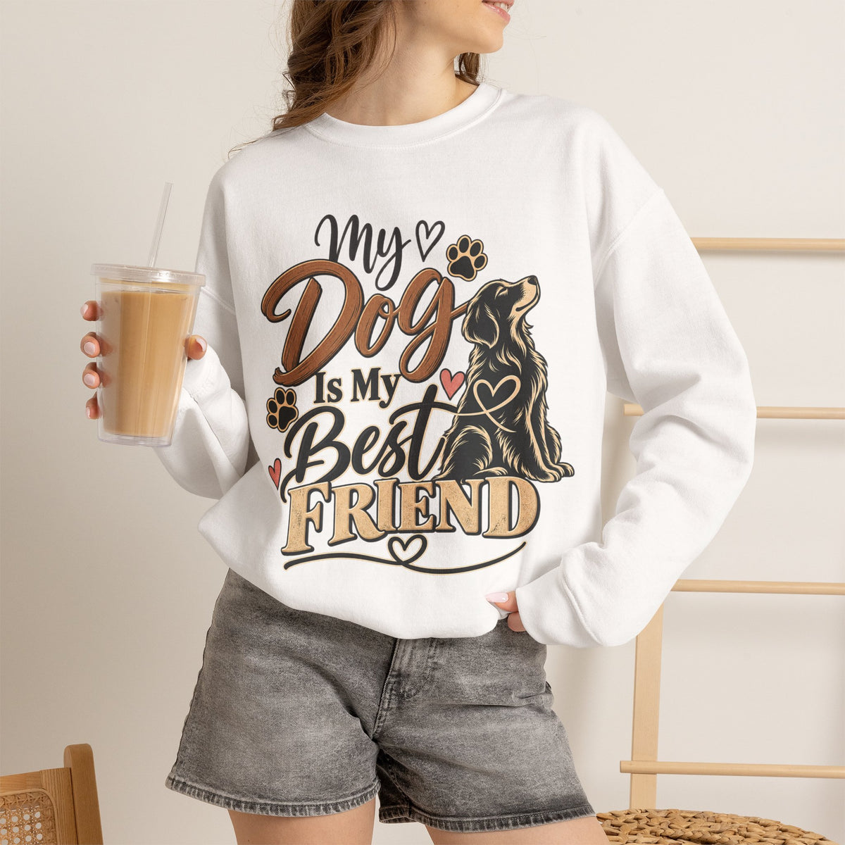 My Dog Is My Best Friend Sweatshirt | Dog Lover Crewneck