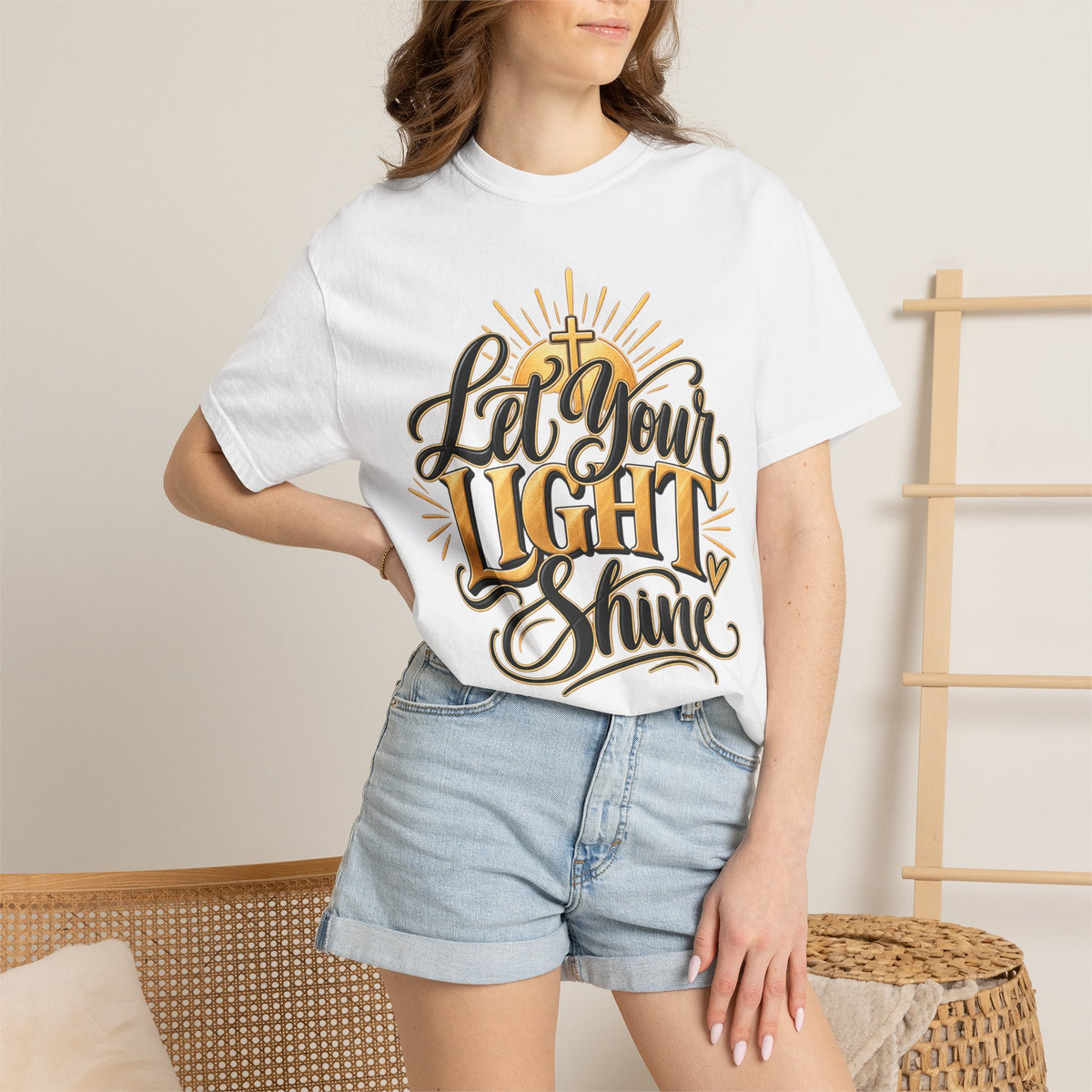 Let Your Light Shine T-Shirt | Inspirational Christian Typography