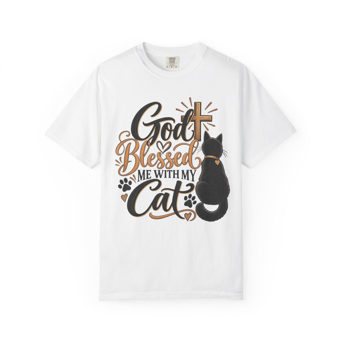 God Blessed Me With My Cat T-Shirt | Religious Cat Faith Tee