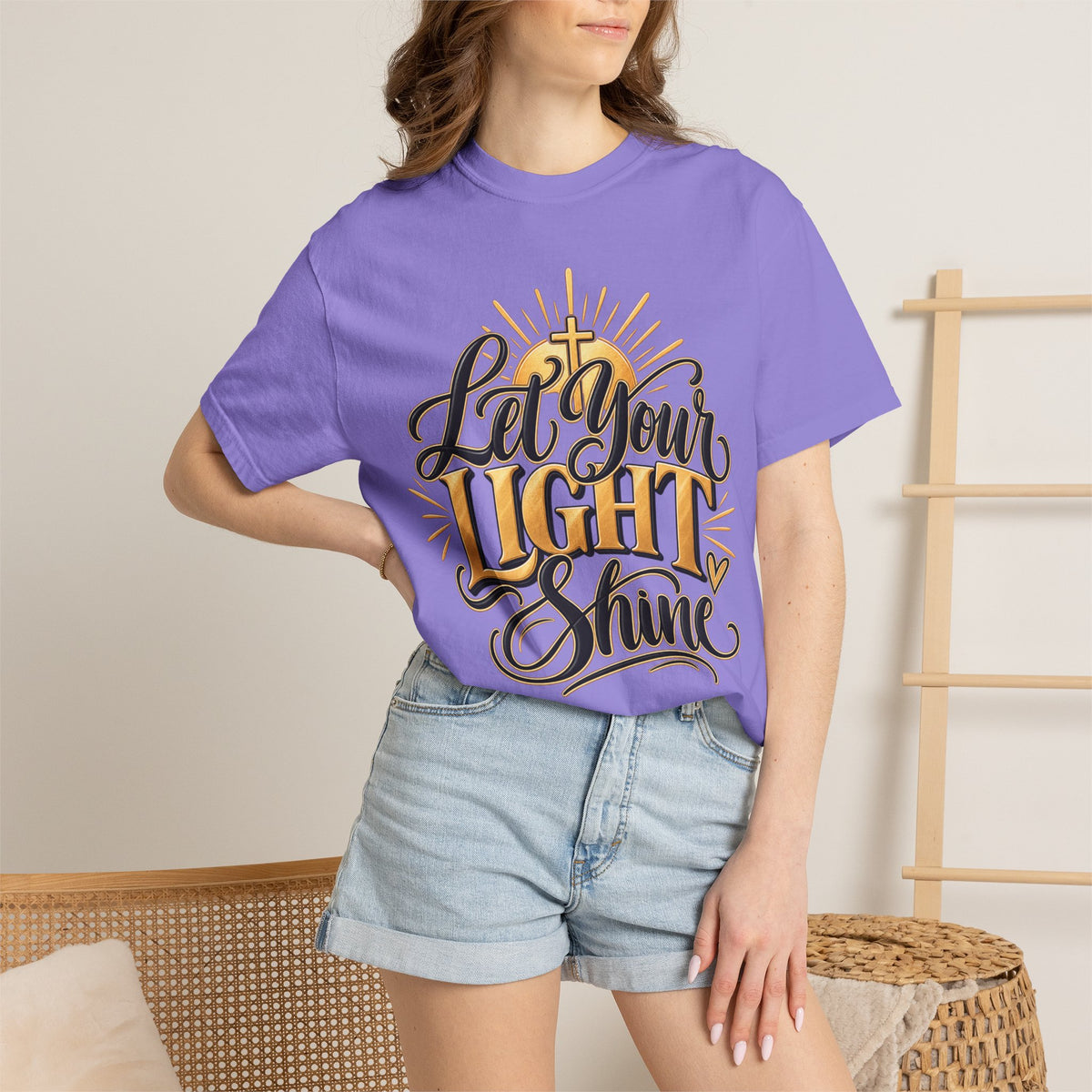 Let Your Light Shine T-Shirt | Inspirational Christian Typography
