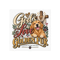 God's Love and Golden Fur Poster | Golden Retriever Faith Wall Art