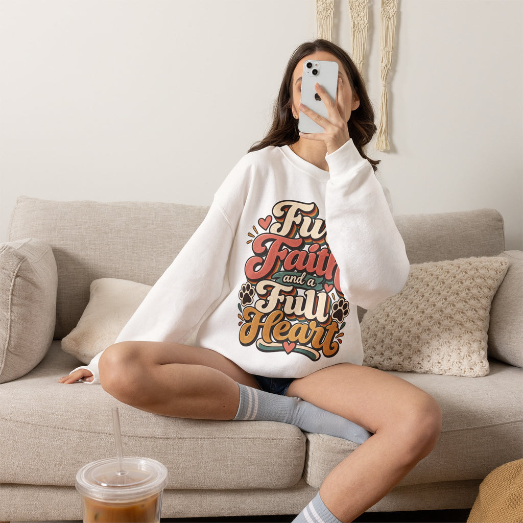 Fur Faith and a Full Heart Sweatshirt | Pet Paw Script Design