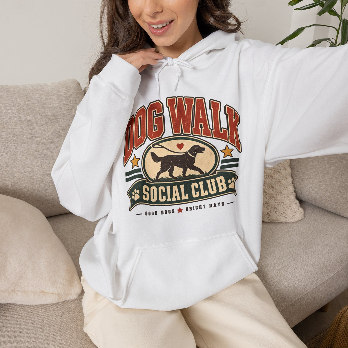 Dog Walk Social Club Hoodie | Retro Dog Logo, Walking Club Sweatshirt
