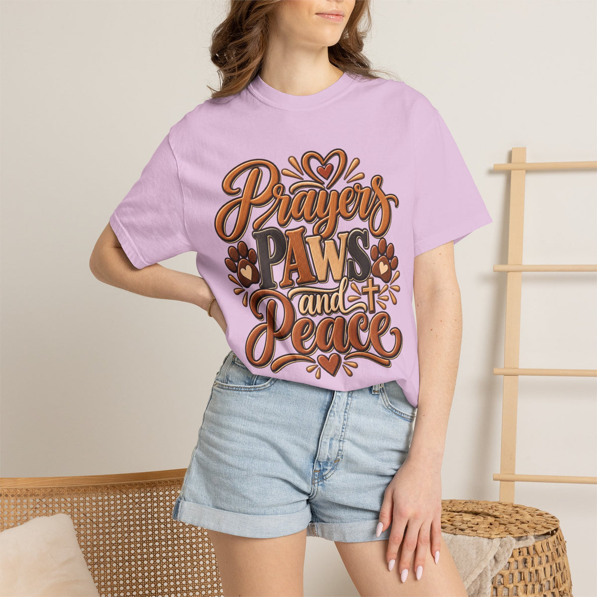 Prayers Paws and Peace T-shirt | Pet Faith Typography Tee