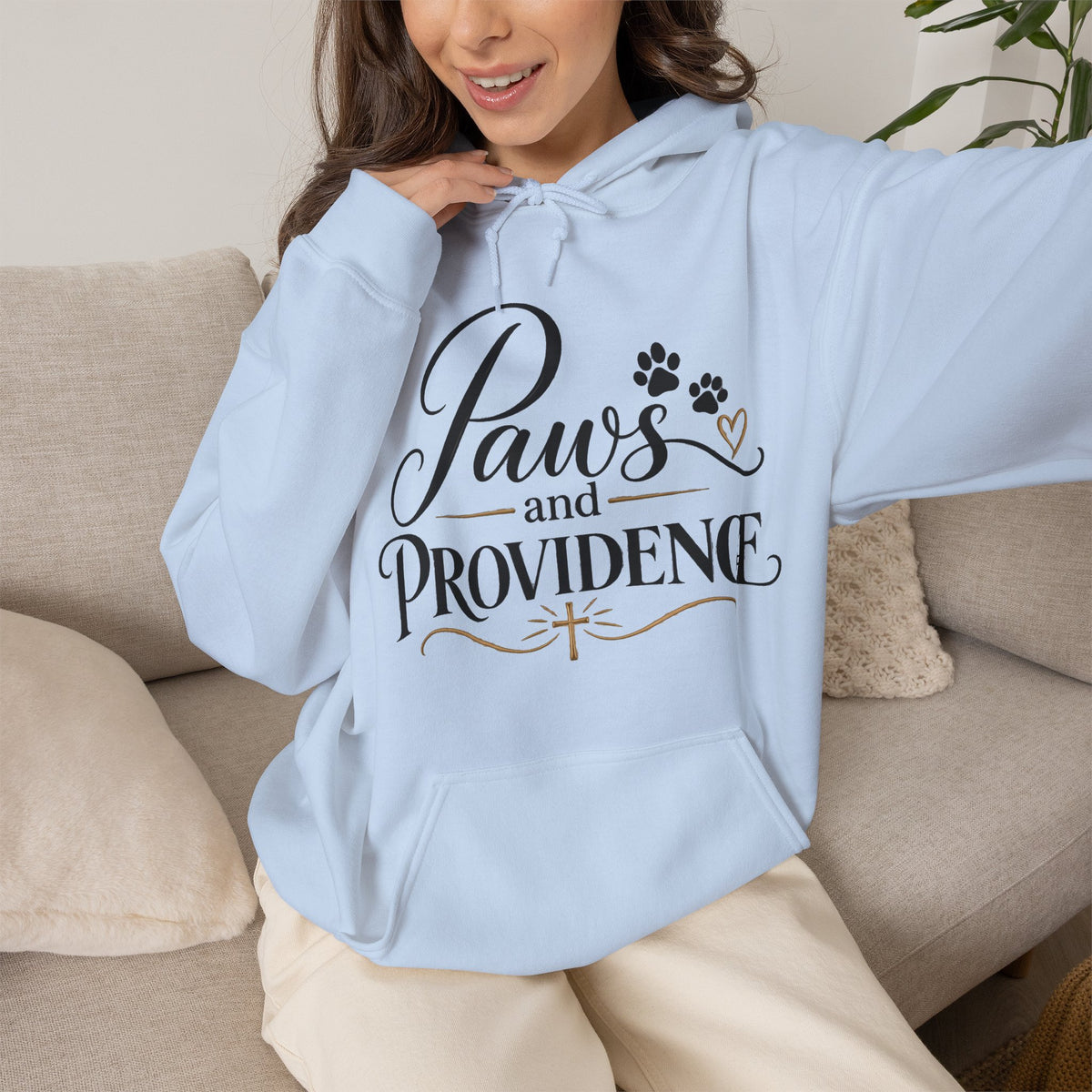 Paws and Providence Hoodie | Paw Print Script Design